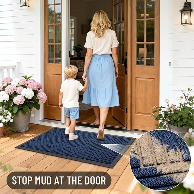 OLANLY Front Door Mat Outside Entrance 47x32, Heavy Duty Sturdy Natural Rubber - Image 6