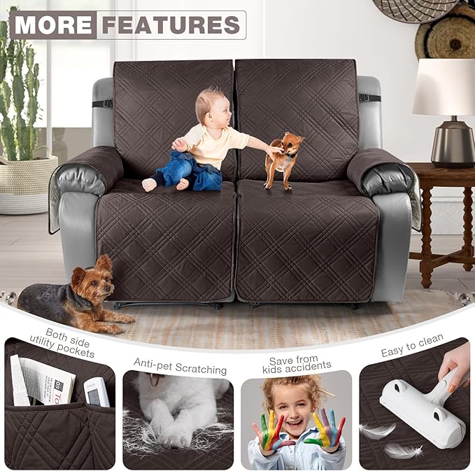 TAOCOCO 100% Waterproof Oversized Loveseat Recliner Cover, Non Slip Split Couch - Image 6