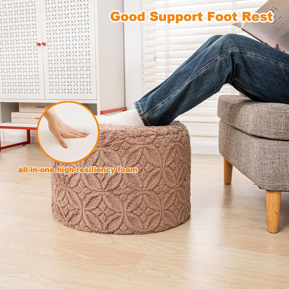 Functional Ottoman Pouf – Ergonomic Ottoman Foot Rest for Couch (Coffee, 20x2...