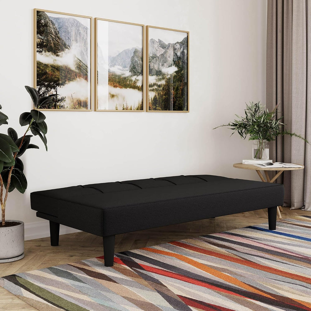 Serta Futon Twin Sofa Bed, Smaller, Black