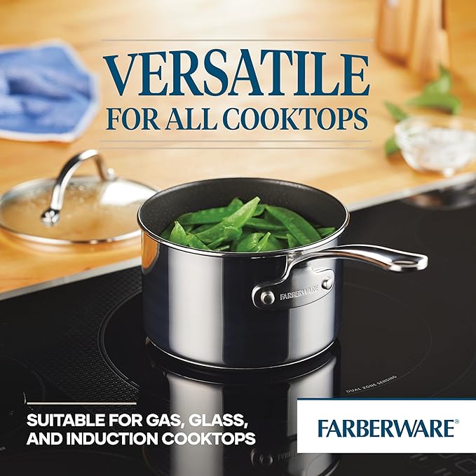 Farberware Millennium Stainless Steel Nonstick Cookware Set, 10-Piece Pot and - Image 5