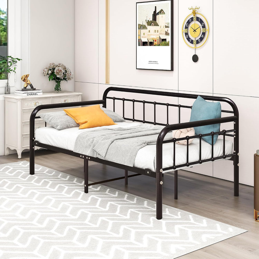 HOMERECOMMEND Metal Twin Daybed Frame for Living Room,Dark Copper