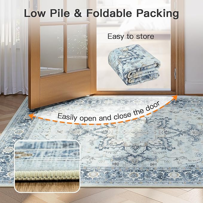Lofus 5x7 Area Rugs for Living Room, Machine Washable Non-Slip Area Rug - Image 8