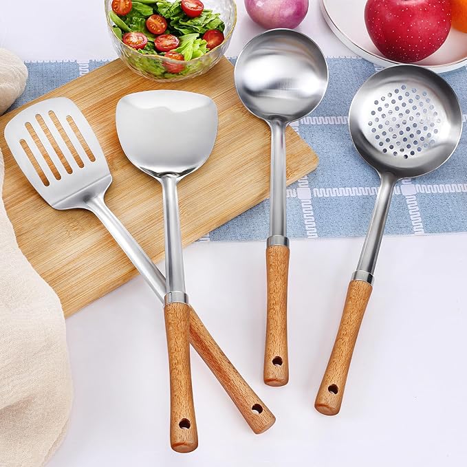 Pleafind 4-Pcs Cooking Utensils Set, Stainless Steel Kitchen Utensils - Image 7