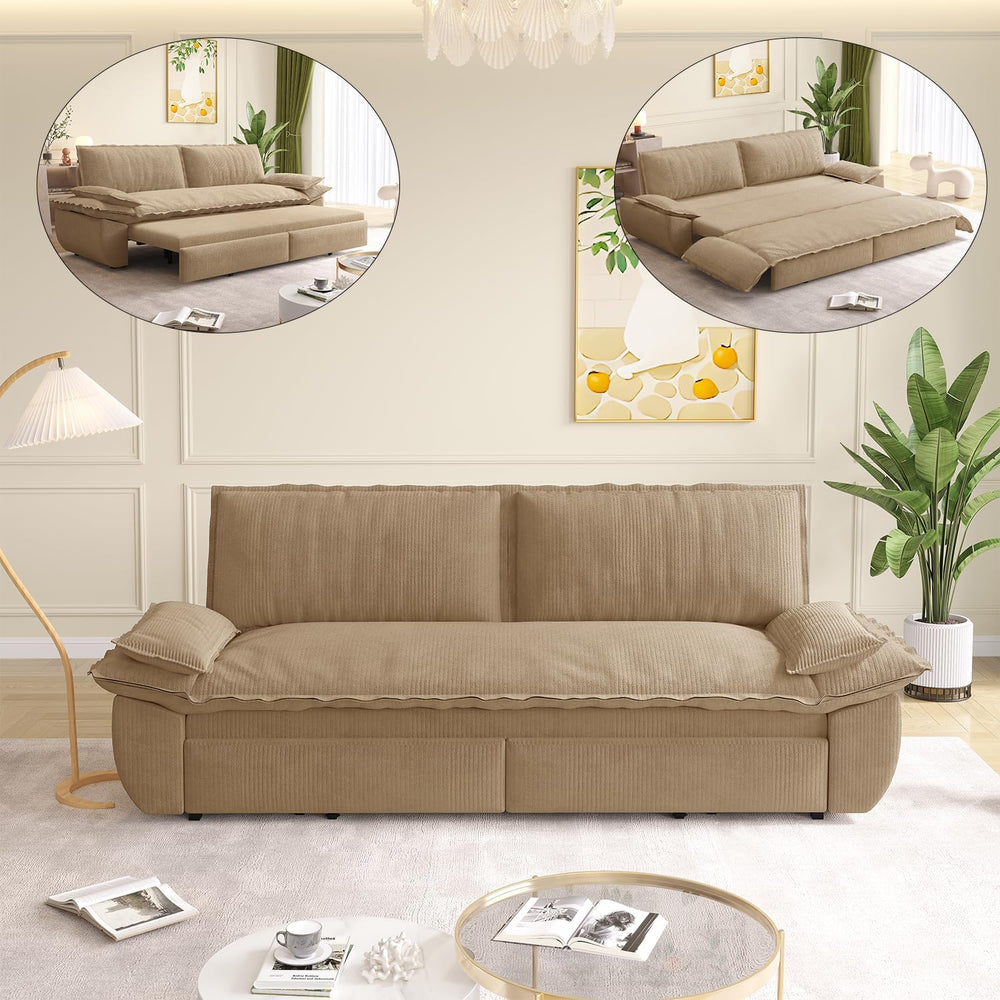 Modern Camel Velvet Loveseat,Futon Club Two Seater Sofa,Compact Living Room S...