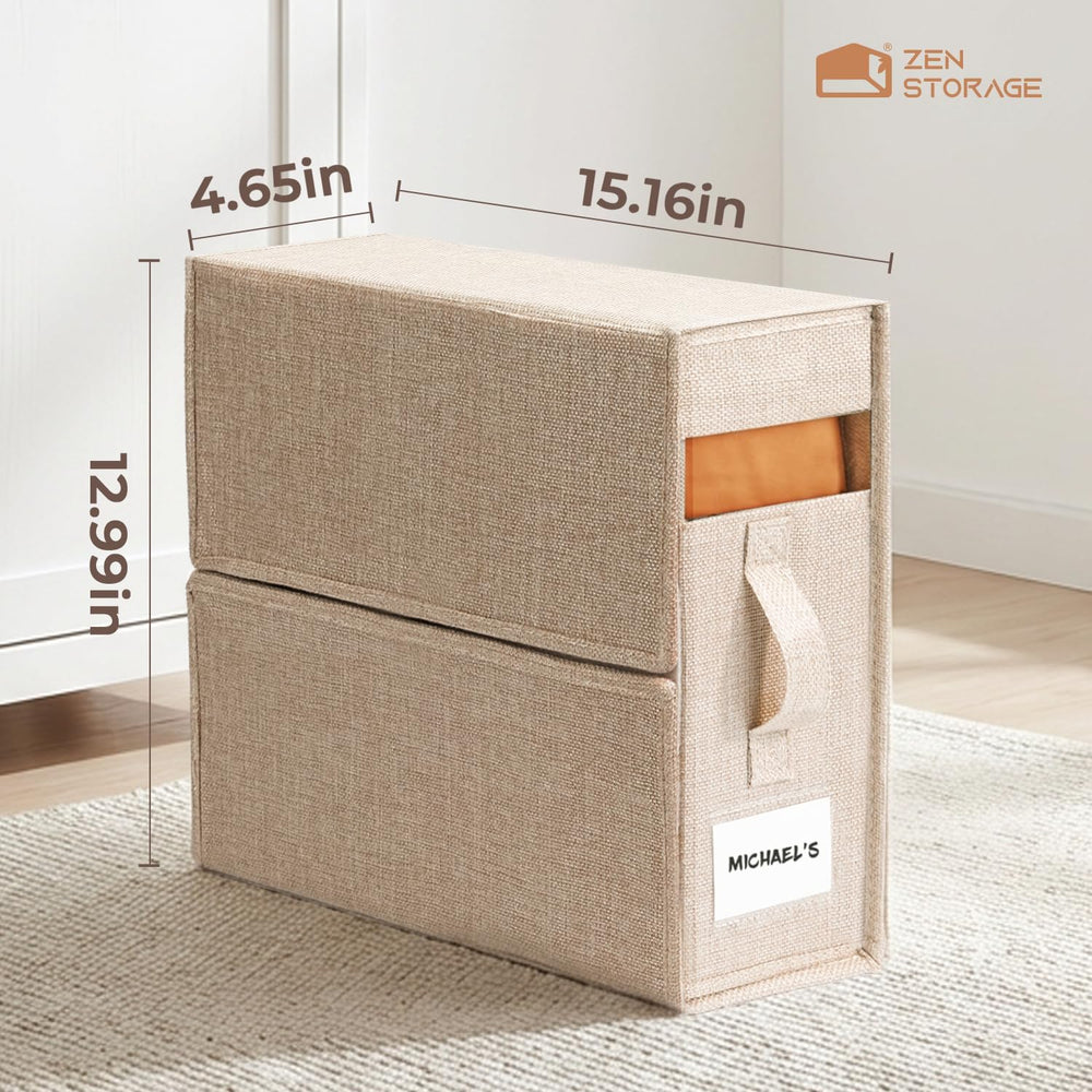 Sheet Organizers and Storage for Linen Closet, 6Pack Beige