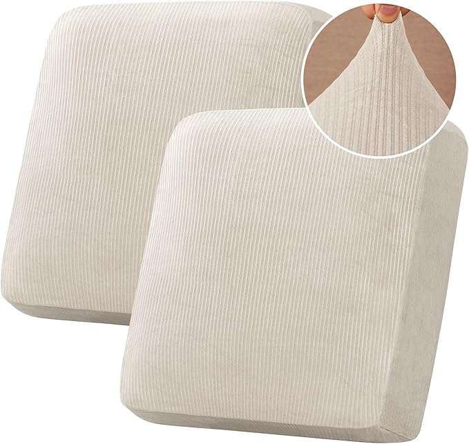 H.VERSAILTEX Velvet Stretch Couch Cushion Cover Plush Cushion Slipcover by HVERSAILTEX