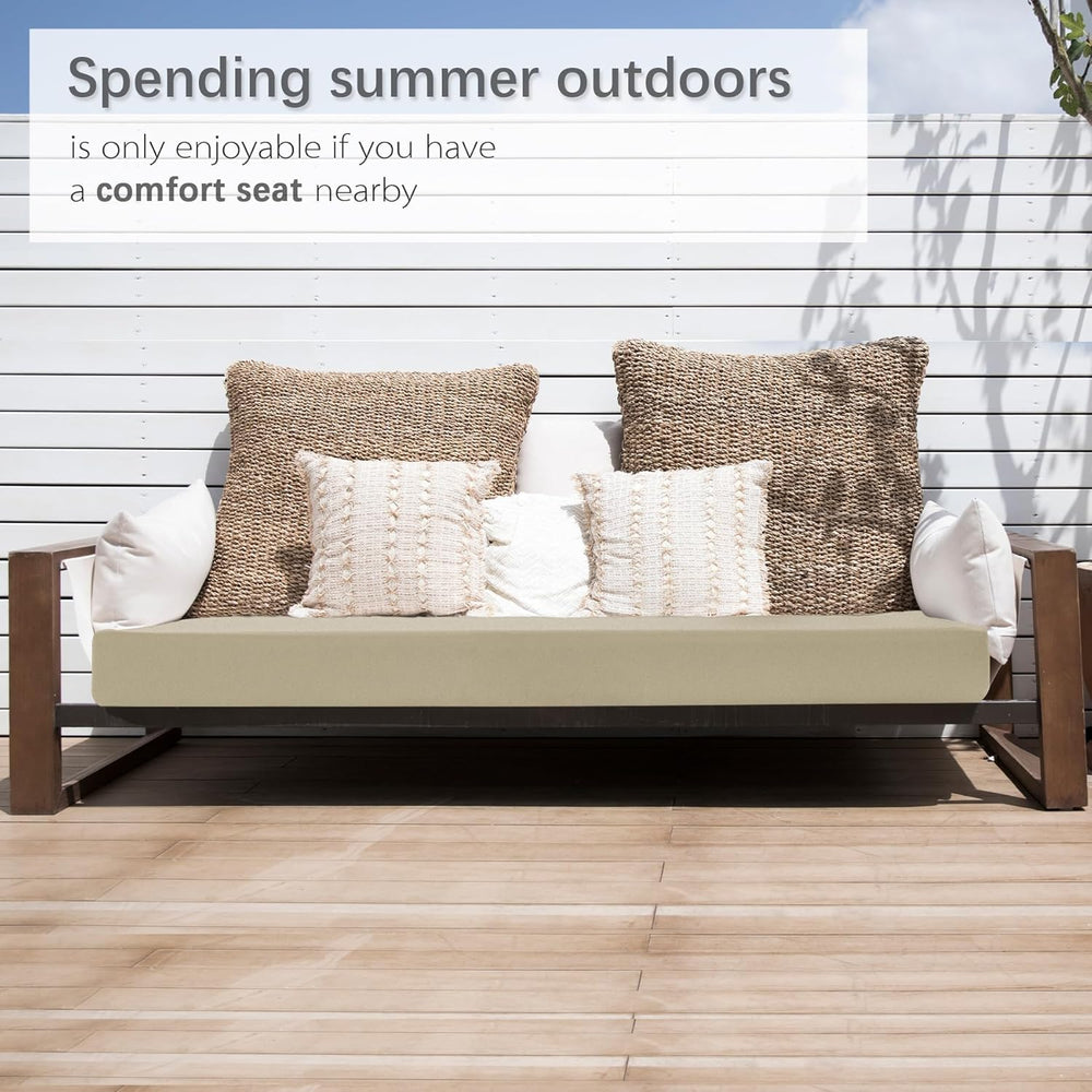 Favoyard Outdoor Bench Cushion, 48 x 18 Inch, Beige