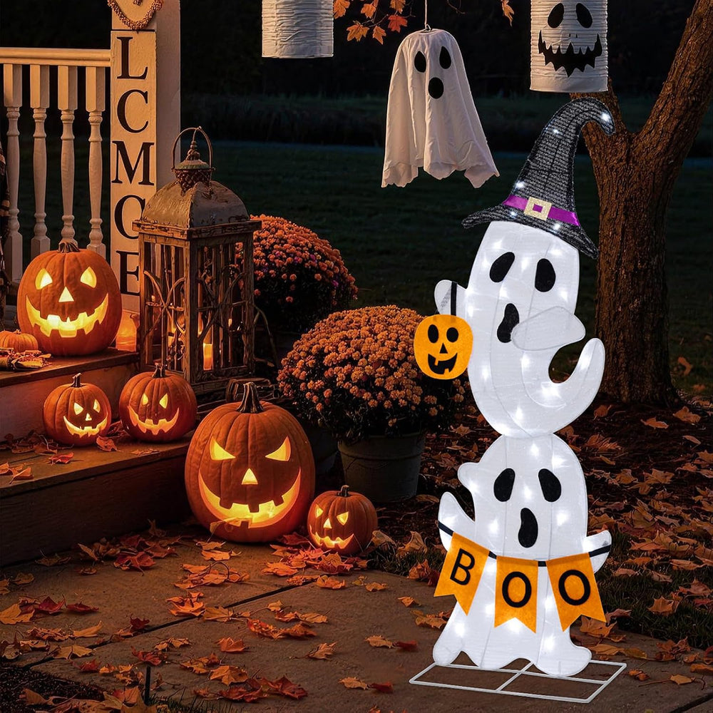 36" Lighted Halloween Ghost Decorations with 35 LED