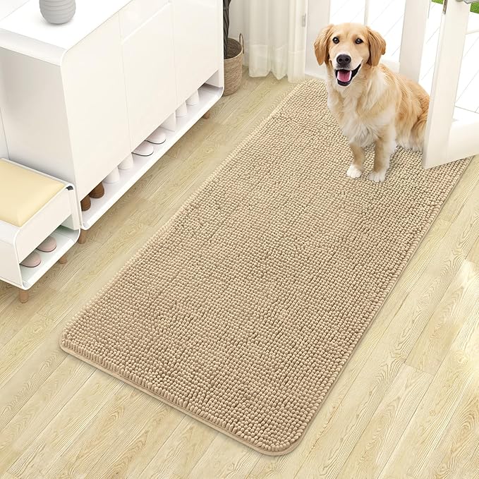 OLANLY Dog Door Mat for Muddy Paws 44x24, Absorbs Moisture and Dirt, Absorbent by OLANLY