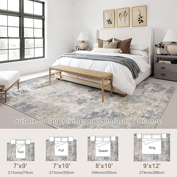 UERMEI 9x12 Area Rug Living Room Rugs - Image 2