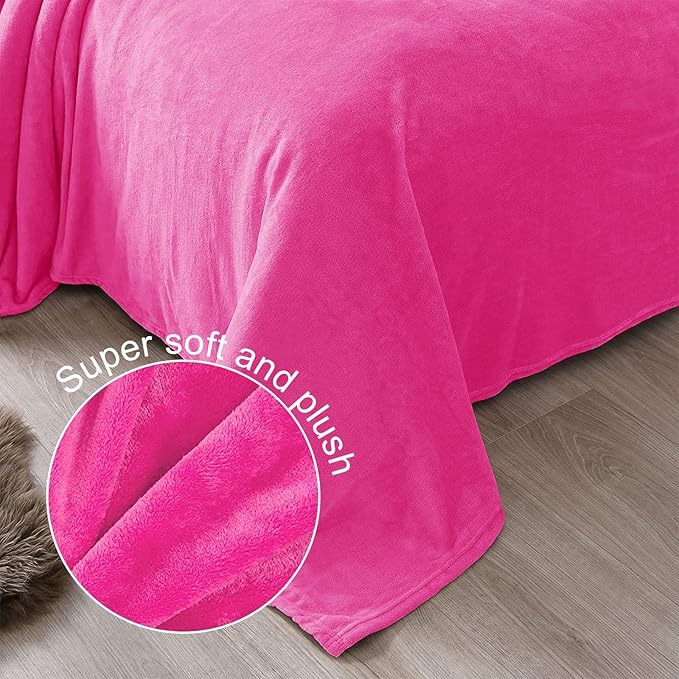 Exclusivo Mezcla Fleece Hot Pink Throw Blanket - Image 5
