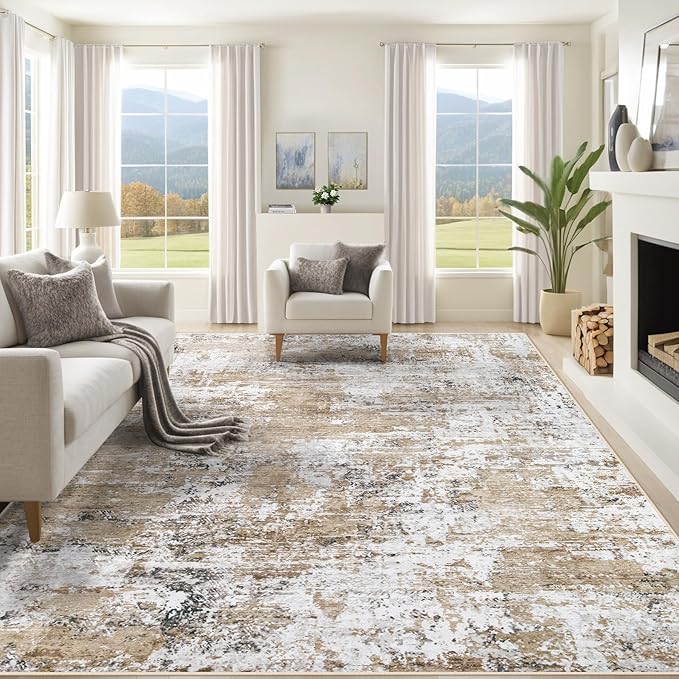 XLUEZ 8x10 Area Rugs for Living Room, Washable Modern Abstract Large Area Rug by XLUEZ