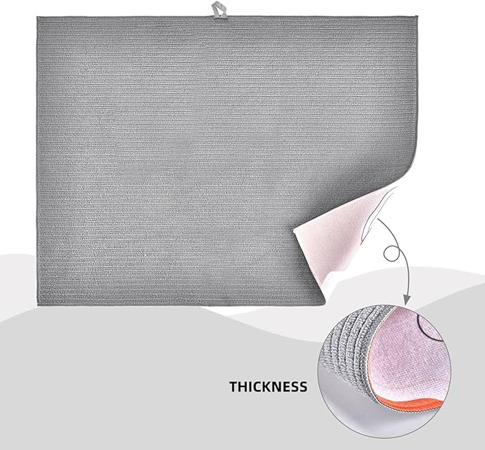 Marble White Dish Drying Mats for Kitchen Counter, Large 18"x24" Dish Mats for - Image 5