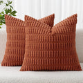 MIULEE Pack of 2 Corduroy Decorative Throw Pillow Covers 18x18 Inch Soft Boho by MIULEE