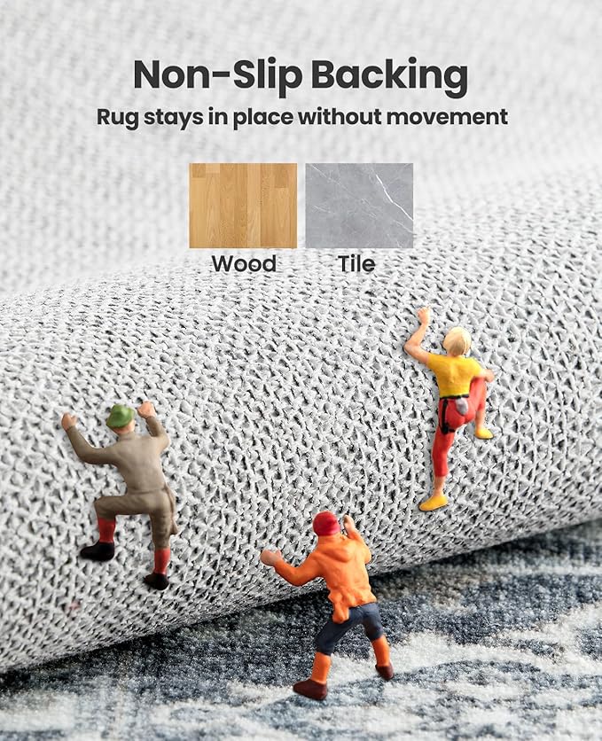 AMADA HOMEFURNISHING 9x12 Washable Area Rug, Low-Profile Large Area Rug - Image 6