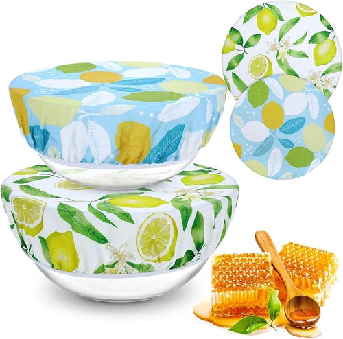 2 Large Reusable Beeswax Bowl Covers by Revahope
