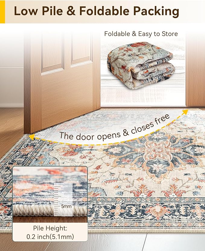 Area Rugs 3'x9' Runner Rug Non Slip Washable - Image 5