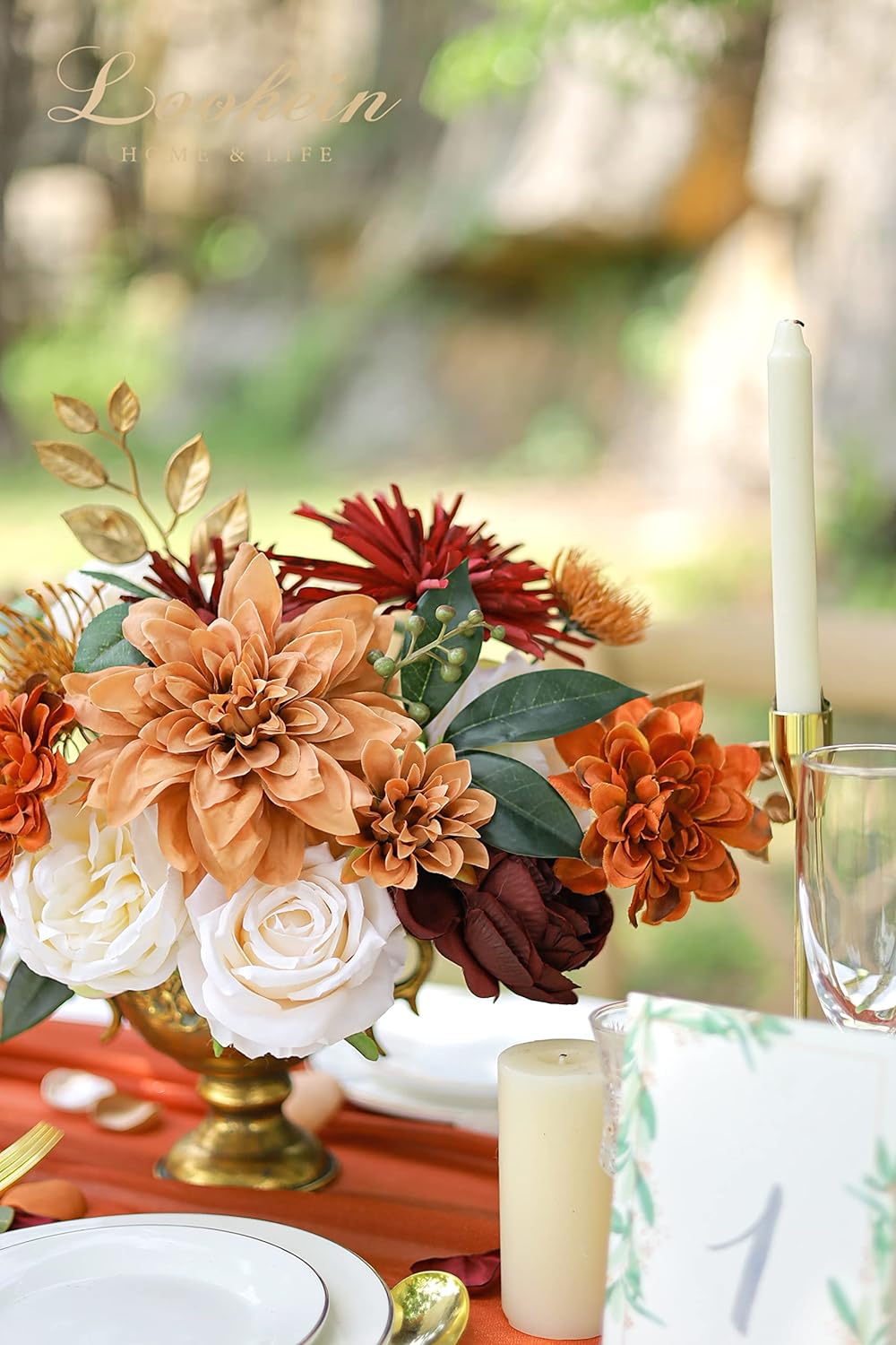 Lookein Artificial Flowers for DIY Wedding Decoration Bridal Bouquet Table Ce...