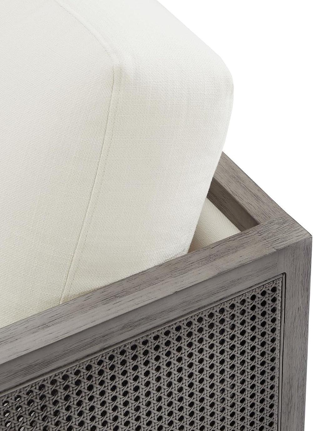 CHITA Rattan Swivel Accent Chair with Wood Frame, Fully Assembled, Cream