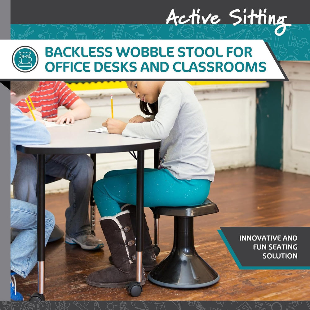 Learniture Backless Active Learning Stool for Office Desks and Classrooms, Ac...