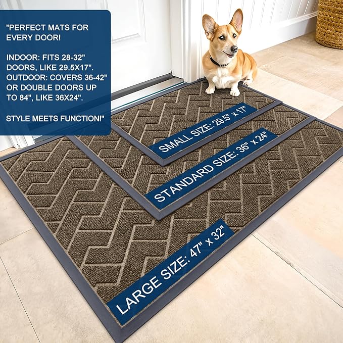 OLANLY Front Door Mat Indoor Outdoor Entrance, Waterproof All-Season, - Image 2