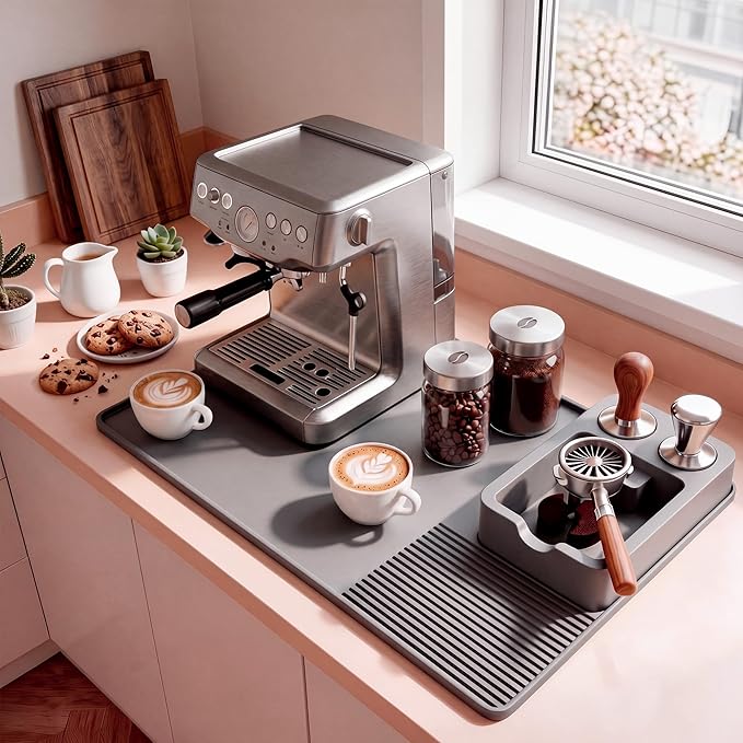Silicone Coffee Mat and Espresso Tamping Mat, Detachable Espresso Coffee Bar - Image 3