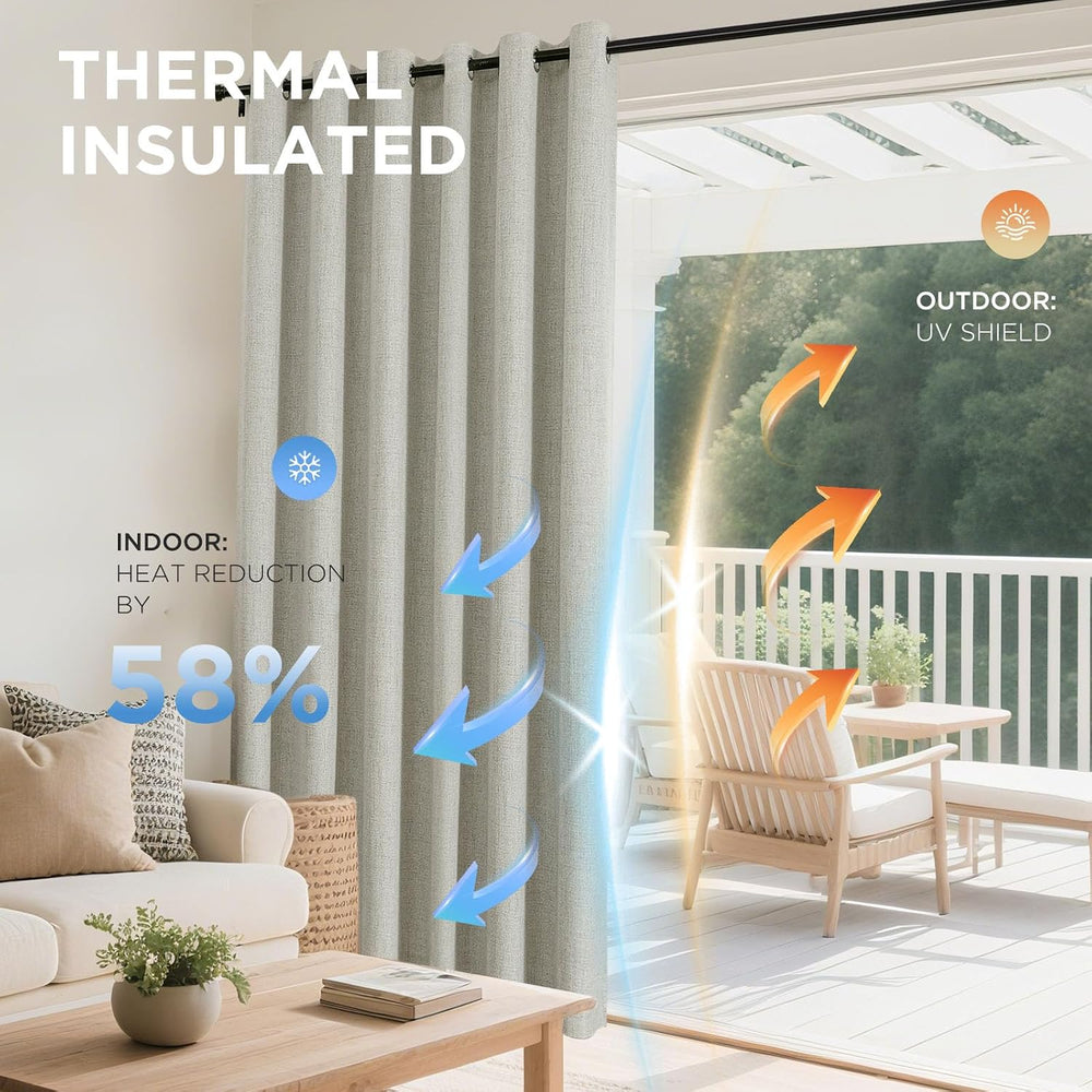 Joydeco Blackout Curtains 96 Inches Long 2 Panels Burg, Room Darkening Curtai...