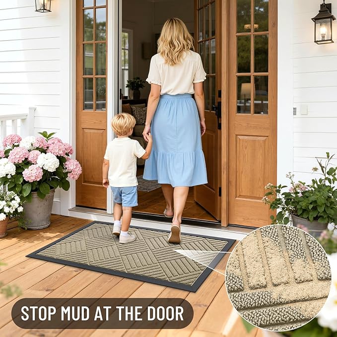 OLANLY Front Door Mat Outside Entrance 71x23, Heavy Duty Sturdy Natural Rubber - Image 6