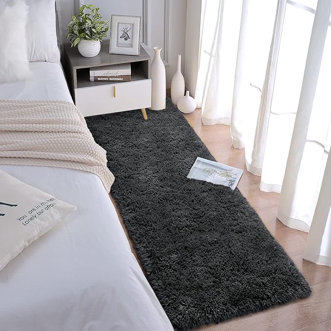 Chicrug Soft Runner Rugs for Bedroom Living Room Plush Fluffy Rug 2x8 Feet - Image 3