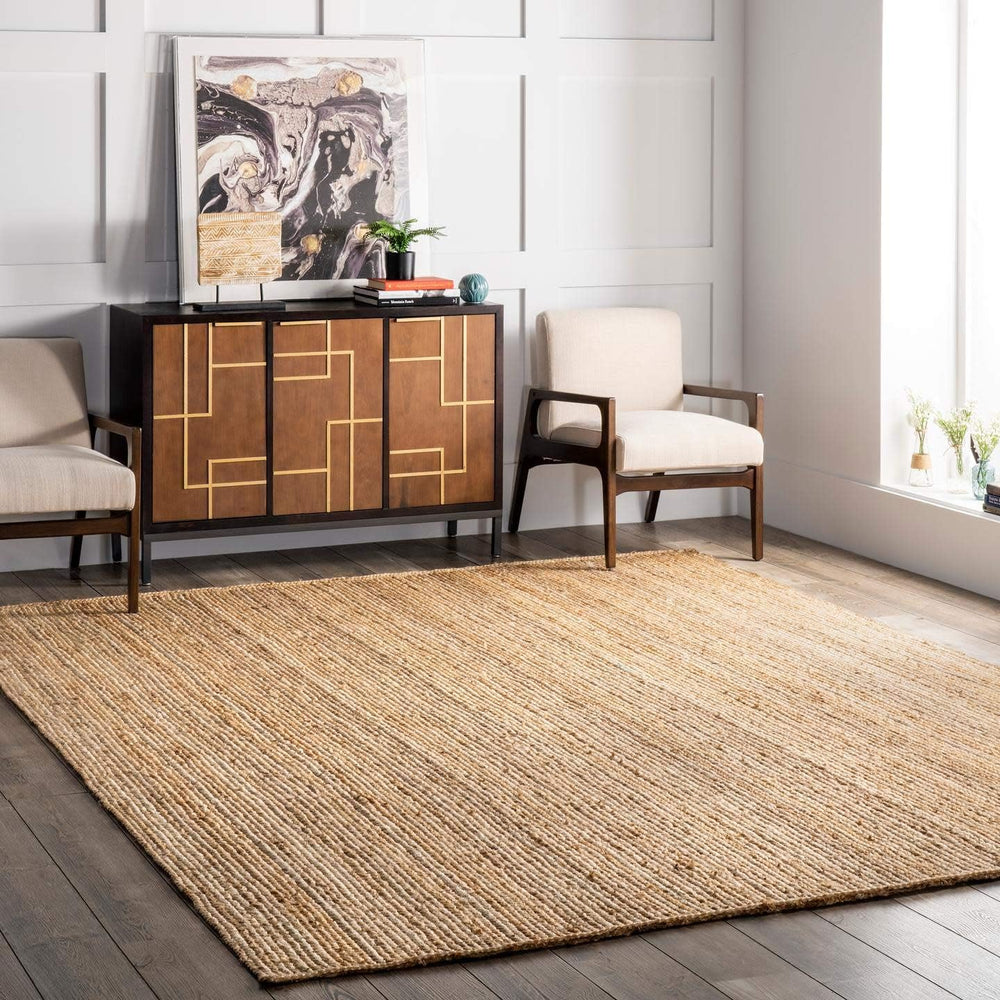 nuLOOM Rigo Natural Solid Flatweave Area Rug, 6' x 9'