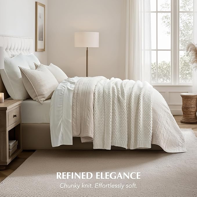 EVERGRACEHOME Chunky Chenille Knit Throw Blanket
