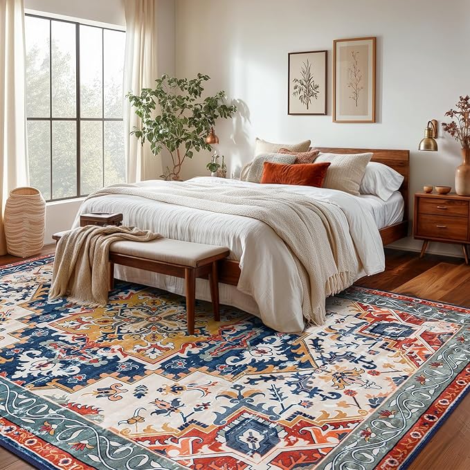 Rugflix 8x10 Area Rug for Living Room, Machine Washable Area Rugs - Image 8