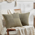 Fancy Homi 2 Packs Olive Green Euro Decorative Throw Pillow Covers 26x26 Inch by Fancy+Homi