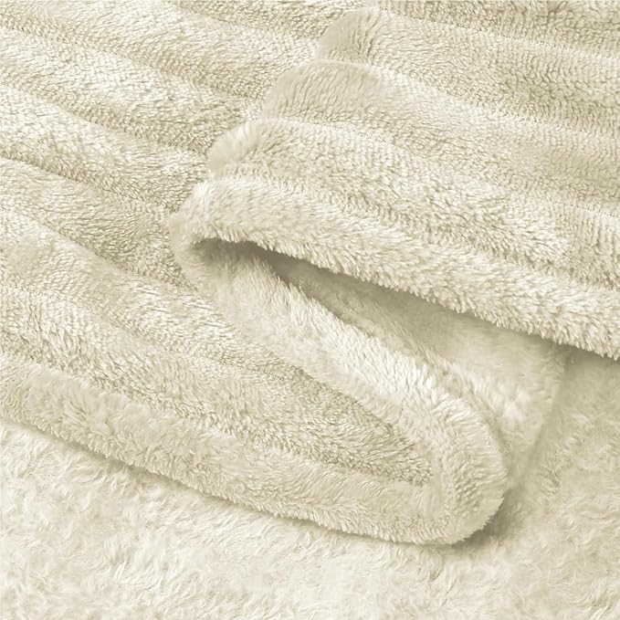 BEDELITE Fleece Blanket Twin Size – 3D Ribbed Jacquard Soft and Warm Decorative - Image 5