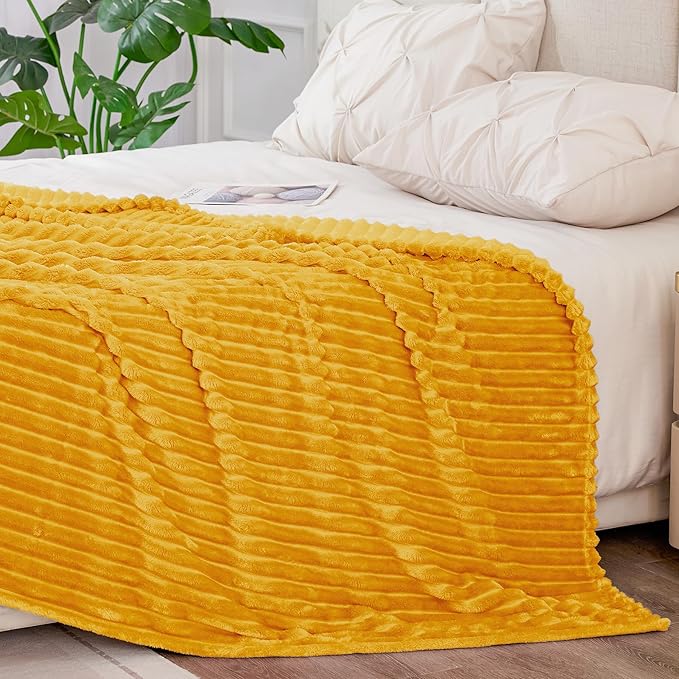 BEDELITE Fleece Blanket Queen Size – 3D Ribbed Jacquard Soft and Warm - Image 6