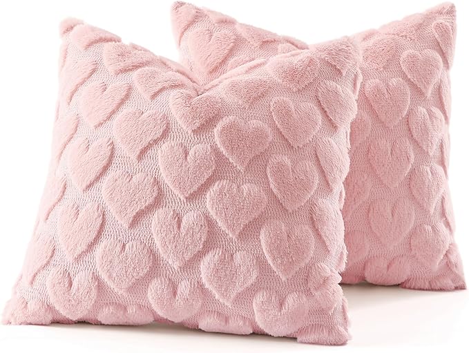 decorUhome Valentine’s Day Soft Plush Throw Pillow Covers 20x20 Inch Set of 2 - Image 5