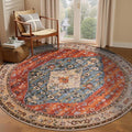 SERISSA Boho Round Area Rug, 5ft Washable Non-Slip Circle Rug, Ultra Soft by SERISSAHomeDecorCollection