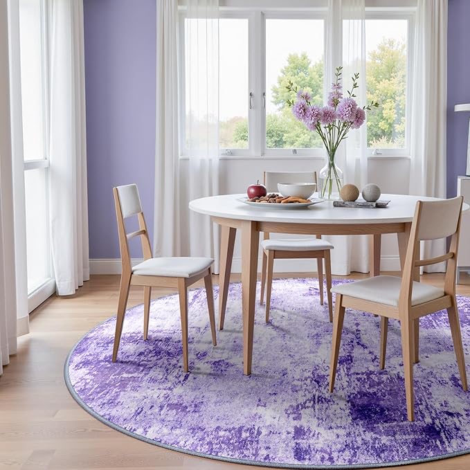Washable Area Rugs 8ft Non-Slip Modern Abstract Soft - Image 2