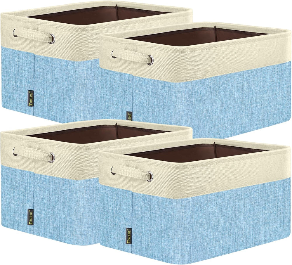 BALEINE 4 Pack Fabric Closet Storage Bins