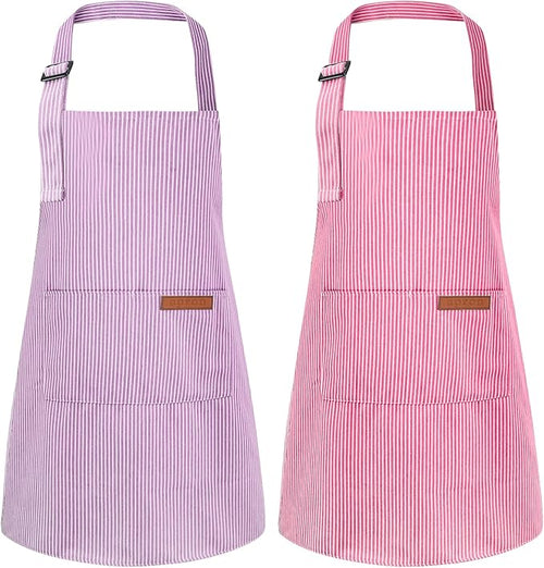 2 Pack Stripes Kids Apron, Kids Cooking Aprons by XLSXEXCL