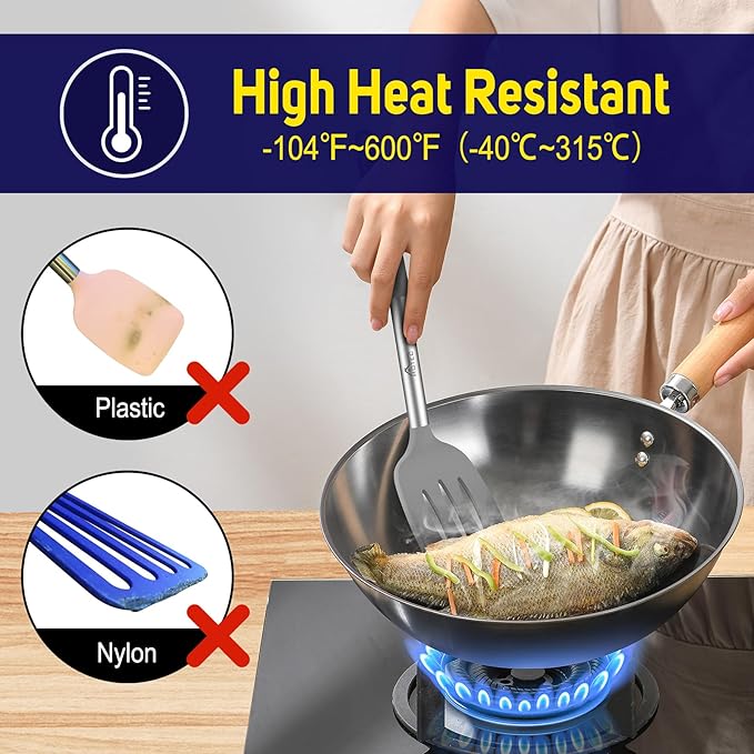 HOTEC Silicone Spatula Set of 2 Heat-Resistant 600°F & BPA-Free Kitchen - Image 3