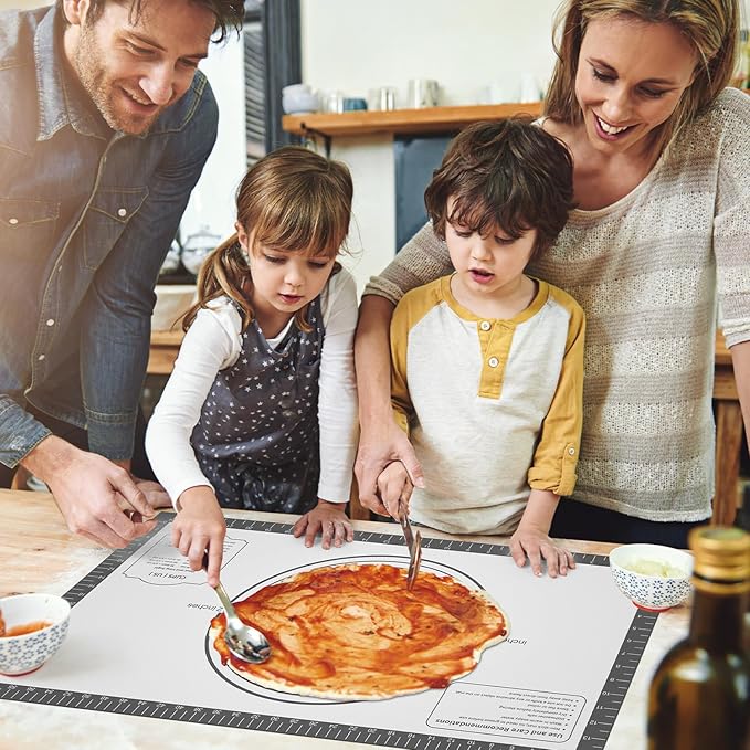 Non Stick Silicone Pastry Mat for Dough Rolling, Silicone Mat for Baking Pizza - Image 7