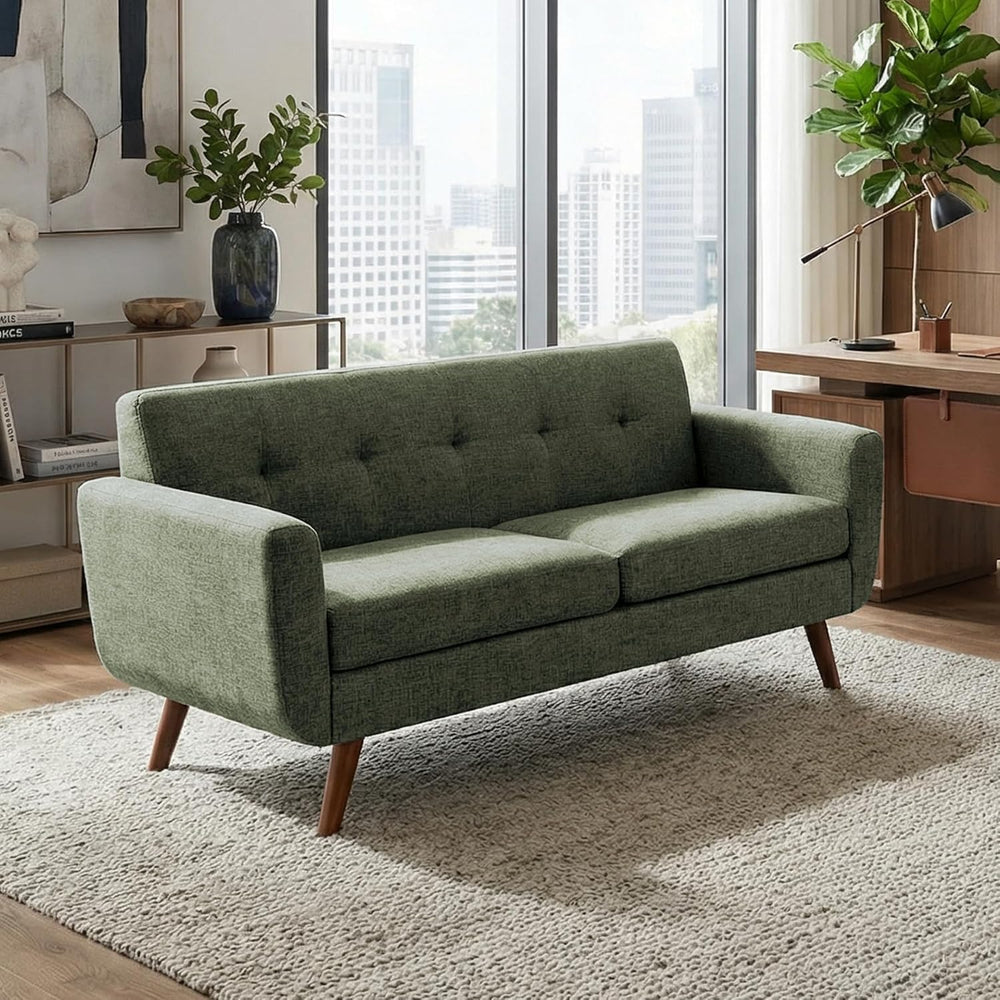 Tbfit 65" W Loveseat Sofa, Mid Century Modern Couches Love Seats for Liv...