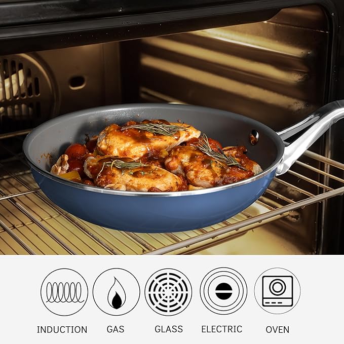 10-Piece Nonstick Ceramic Cookware Set, Non-Toxic Ceramic Coated Aluminum Pots - Image 7
