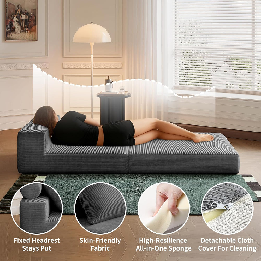 Folding Sofa Bed, 3-in-1 Convertible Sleeper Chair Bed with Pillows, Foldable...
