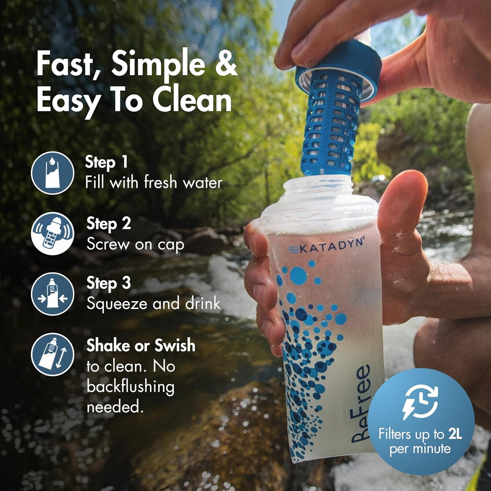 Katadyn BeFree Collapsible Water Filter Bottle 0.6L, Hiking & Trail Running