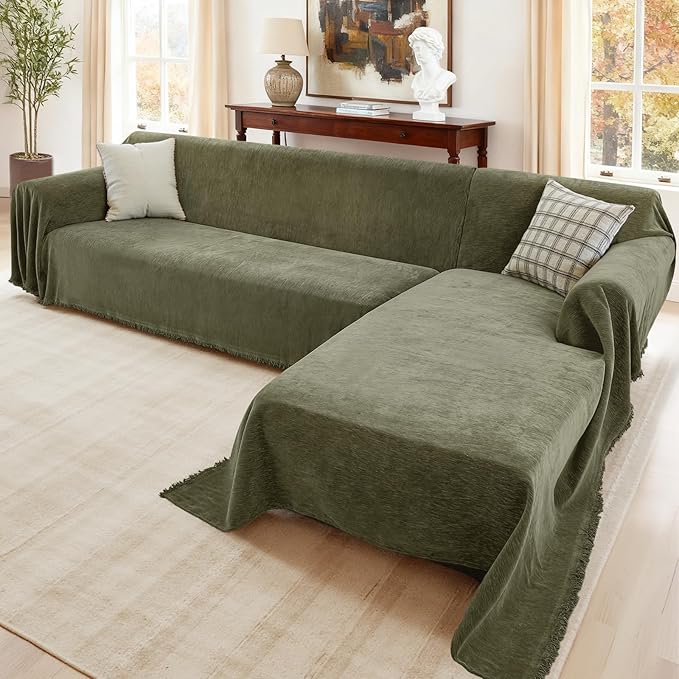 Sectional Couch Covers, 2 Pieces Washable L Shaped Couch Covers Sofa Blanket by Unknown