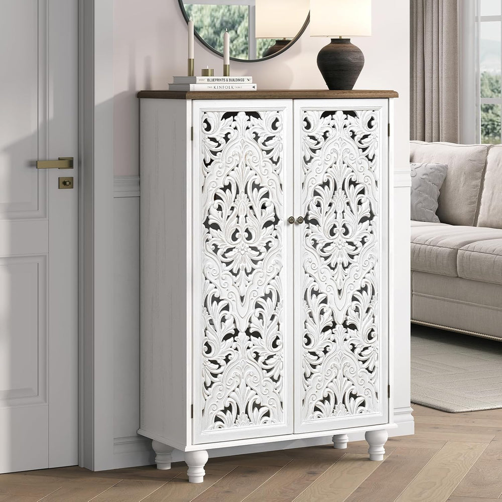 JOINICE 47" Tall Accent Cabinet with Doors & Storage for Living Room...