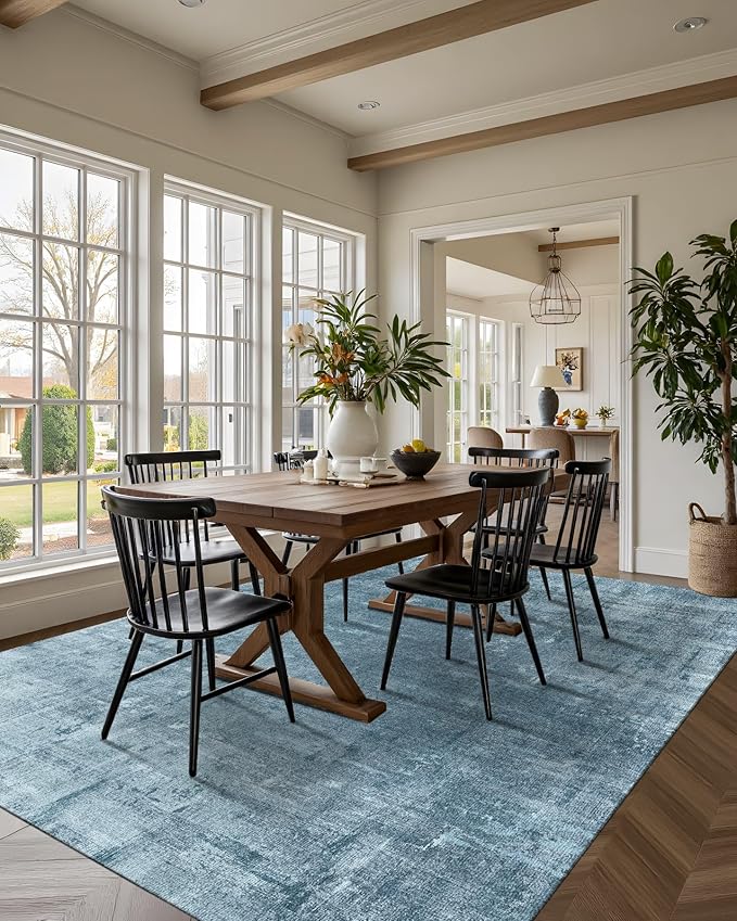 Latte&Fog 6x9 Area Rugs for Living Room Bedroom, Boho Non Slip Low Pile Carpet - Image 5